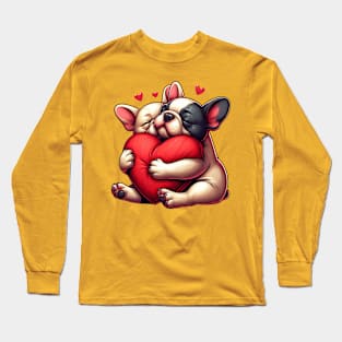 Frenchie Love Heart Long Sleeve T-Shirt